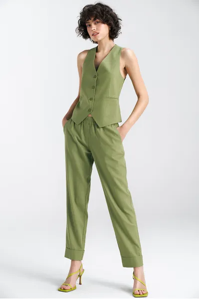 Classic linen vest - green - KA05