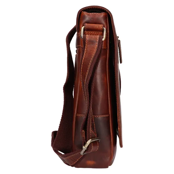 Men's leather crossbody bag LG-655 BRN