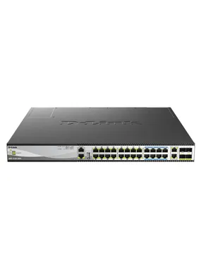 D-Link DMS-3130-30PS Managed L3 10G Ethernet (100/1000/10000) Power over Ethernet (PoE) Melns