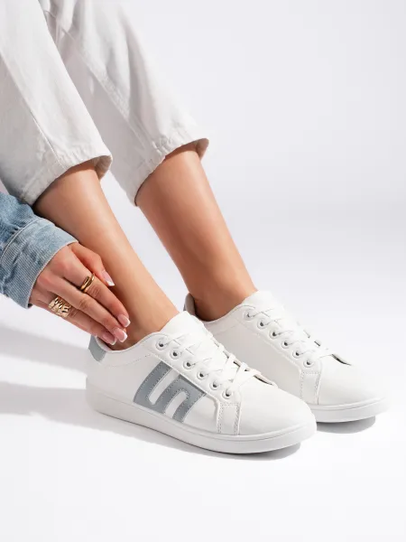 White and blue women's sneakers