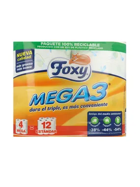 MEGA3 papel higiénico triple duración 4 rollos