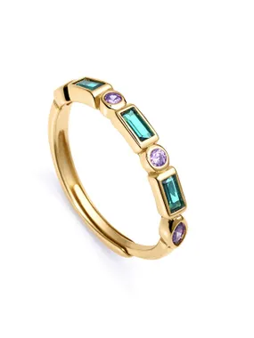 Beautiful gold-plated ring with zircons 9120A0