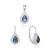 Glittering silver jewelry set with zircons AGSET174L (pendant, earrings)
