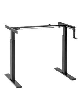 Maclean desk, manual height adjustment, without table top, for sitting and standing work, max. 60 kg, max. height 120 cm, MC-790NB