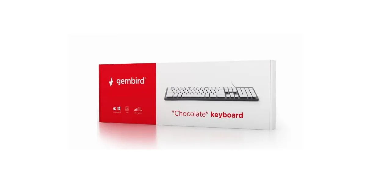 KEYBOARD CHOCOLATE USB ENG/BLACK KB-CH-01 GEMBIRD