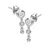 Elegant silver dangle earrings with diamonds Tender DE748