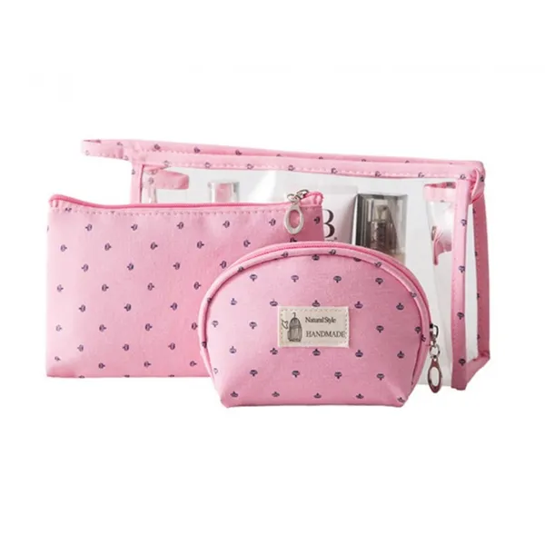 Set of blush cosmetic bags, 3 pcs.