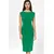 Green dress with a pencil cut - S220