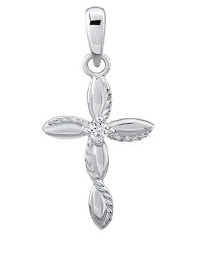 Charming silver pendant Cross with zircons Darius FW3968