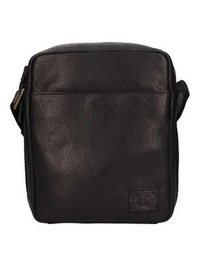 Men's leather crossbody bag 290602 BLK