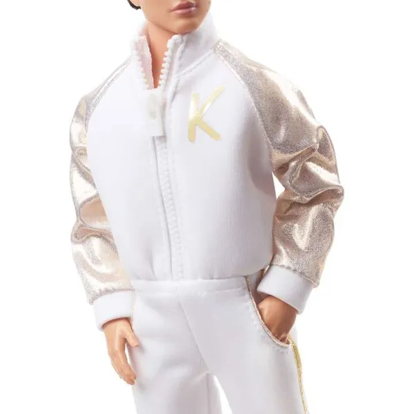 Dell Barbie The Movie Ken in White And Gold Tracksuit