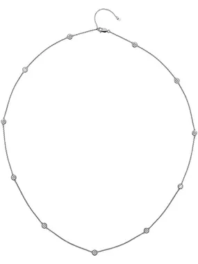 Luxury silver necklace with topazes and genuine diamond Willow DN131