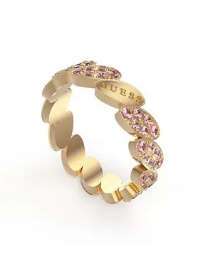 Sparkling gold-plated ring with cubic zirconia UBR01338-G