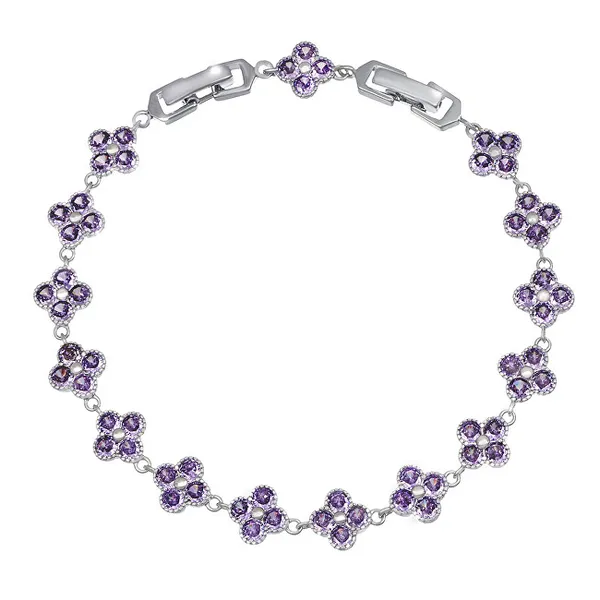 Beautiful bracelet with purple flowers 22289.VIO.R