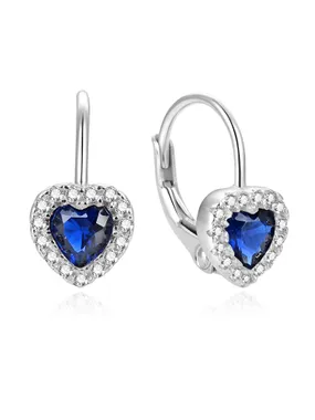 Delicate silver earrings in the shape of hearts AGUC2590DL