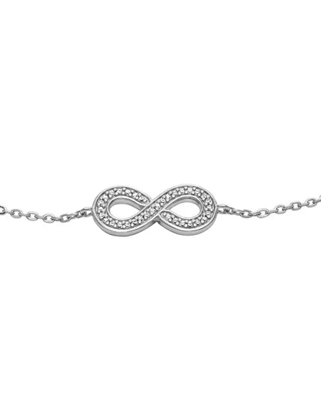 Timeless Infinity Silver Bracelet with Crystals JFS00633040