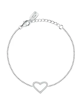 Decent silver bracelet Heart with zircons Silver LPS05AWV25