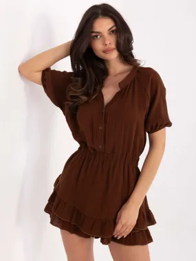 Women's dark brown overalls