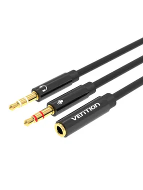 Cable Audio 2x 3.5mm Male to 4-Pole Female 3.5mm Vention BBTBY 0.3m Black