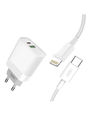 Wall Charger with Lightning Cable XO L64 20W, QC3.0, PD (white)