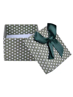 Green polka dot box for earrings or ring KK-3 / A19