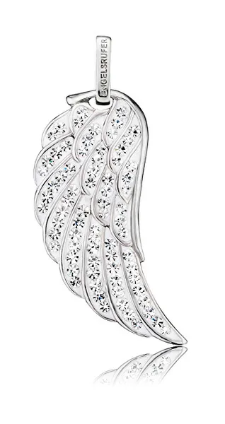 Silver pendant Angel wing with crystals ERW-01-ZI