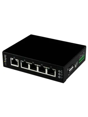 StarTech.com 5 portu nepārvaldīts rūpnieciskais gigabitu Ethernet slēdzis — DIN sliede/piestiprināms pie sienas