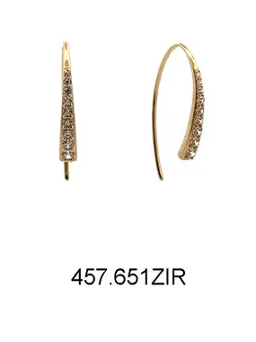 Luxury gold earrings with zircons 14/457.651ZIR