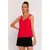 M792 Blouse with a deep neckline on the back - red