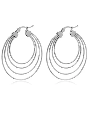 Luxury steel rings earrings