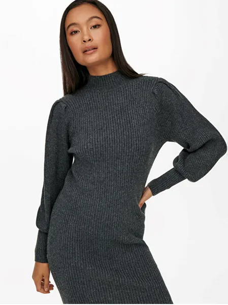 Women's dress ONLKATIA Comfort Fit 15232502 Dark Gray Melange