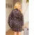 Dressing gown MUJERES satin black print