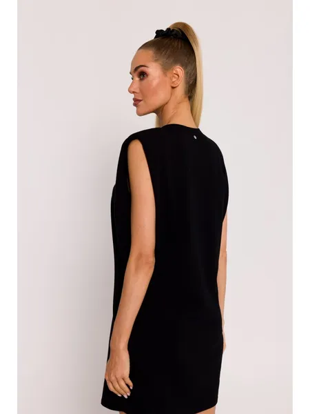 M789 Mini dress with shoulder pads - black