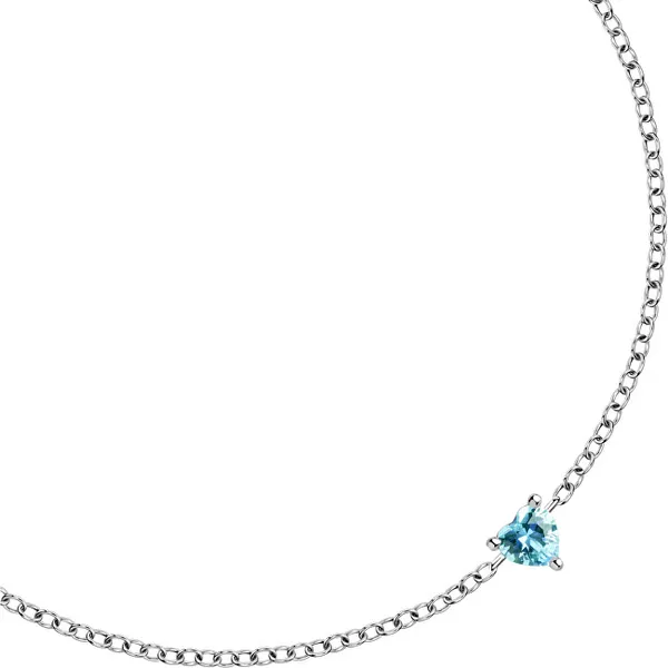 Delicate silver bracelet with blue zircon Silver LPS05AWV09