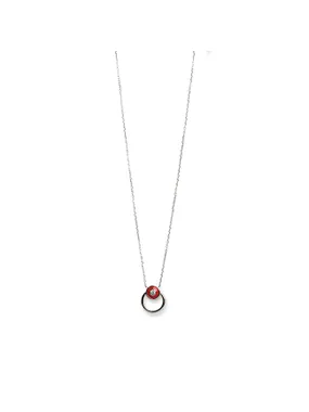 Stylish silver necklace Apricus 61290 RED (chain, pendant)