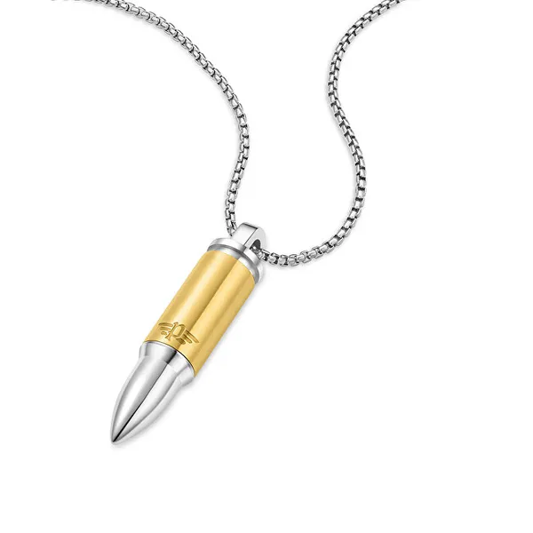 Steel bicolor necklace for men Bullet PEAGN0034103