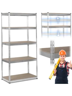 Metal warehouse rack 183 x 90 x 45 cm Humberg HR-700 silver