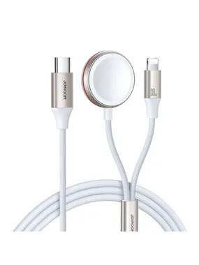 Fast Charging Magnetic Charger 2-in-1 Joyroom S-IW012 30W 1.5m (White)