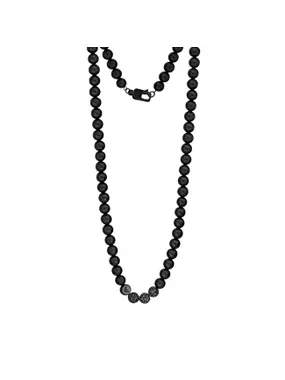 Fashion bead necklace with onyx EGS3029001