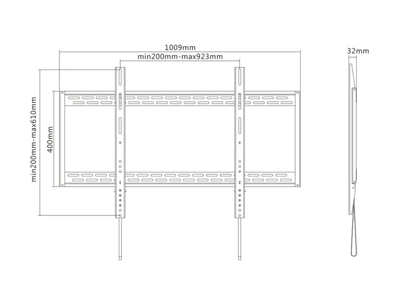 Equip 60"-100" Fixed Curved TV Wall Mount Bracket