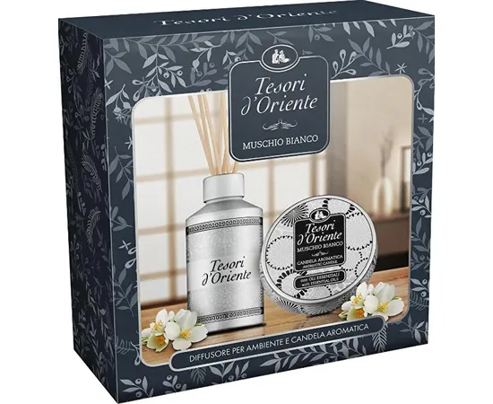White Musk - diffuser with incense sticks 250 ml + candle 109 g