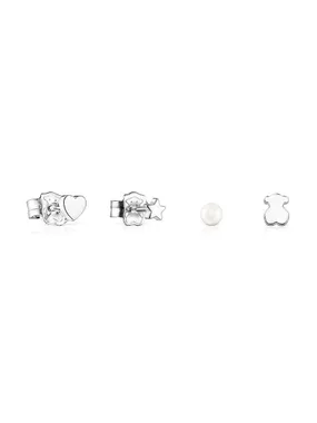 Cool Joy silver stud earrings set 1003190400