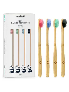 Bamboo toothbrush (Bamboo Toothbrush) 4 pcs