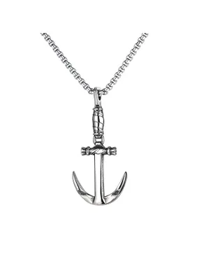 Unique steel necklace Anchor VGX1823