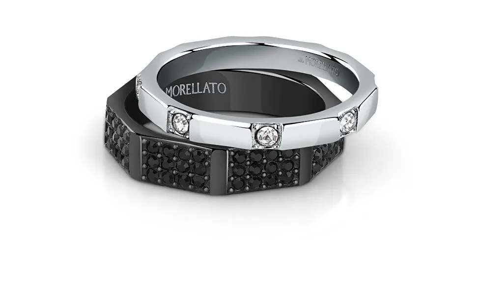 Stylish steel ring with Motown SALS85 crystals