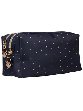 Golden Heart cosmetic bag with two zippers