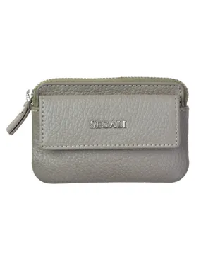 Leather mini wallet-key ring 7483 A taupe
