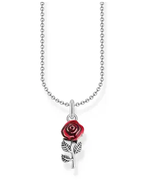 Thomas Sabo KE2219-664-10-L45V Silver necklace With Red Rose Pendant Ladies