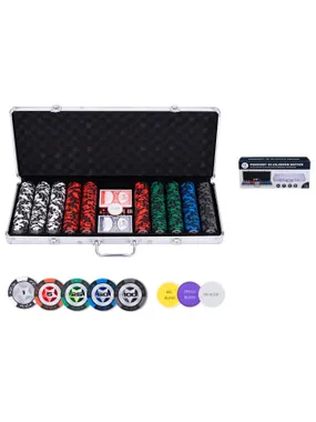 Poker set in silver case, lowe stake 500 chips
