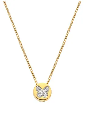 Jac Jossa Soul Gold Plated Diamond and Topaz Necklace DP920(Chain, Pendant)